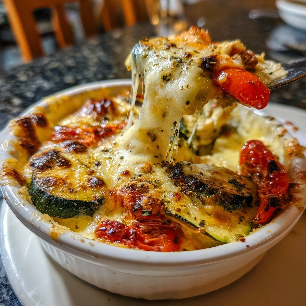 Mediterranes Raclette mit Zucchini, Paprika, Oliven und Feta​