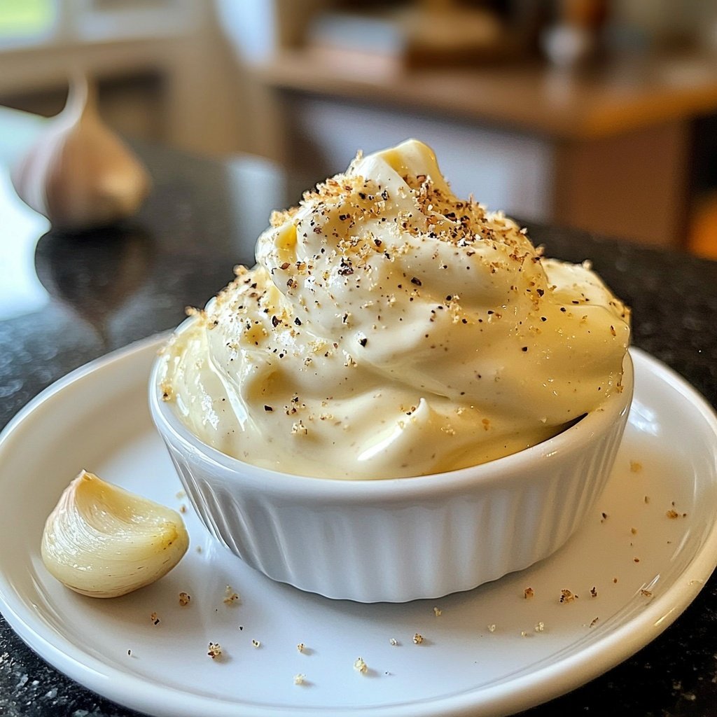 Gerösteter Knoblauch Hausgemachte Mayonnaise