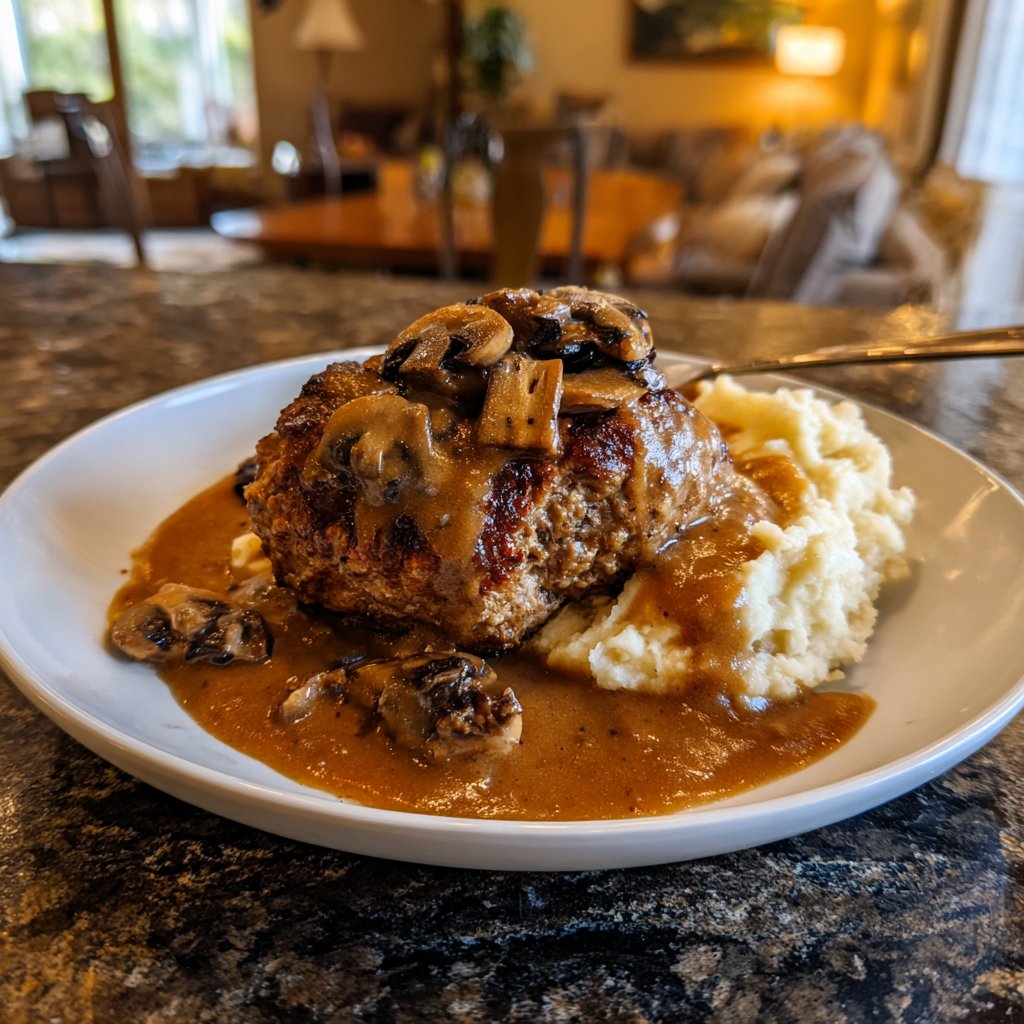 Salisbury Steak Pilz Soße Sauce