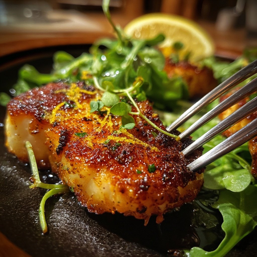 Rotbarsch auf Feldsalat Bett