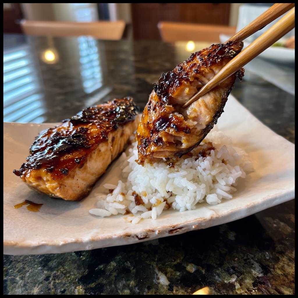 Miso Glasierter Lachsfilet