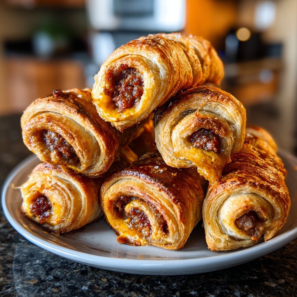 Herzhafte Wurstrollen mit Senf