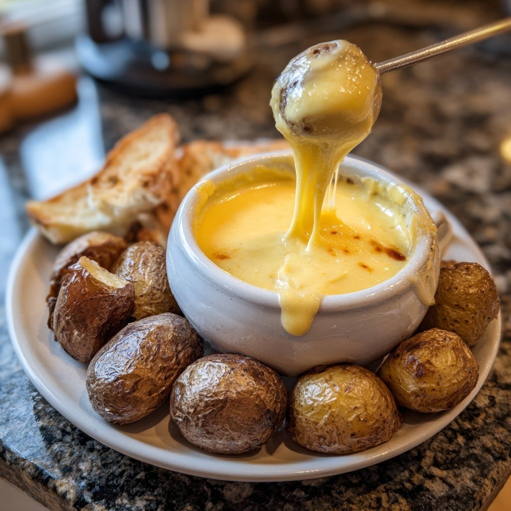 Fondue Beilage kleine Pellkartoffeln
