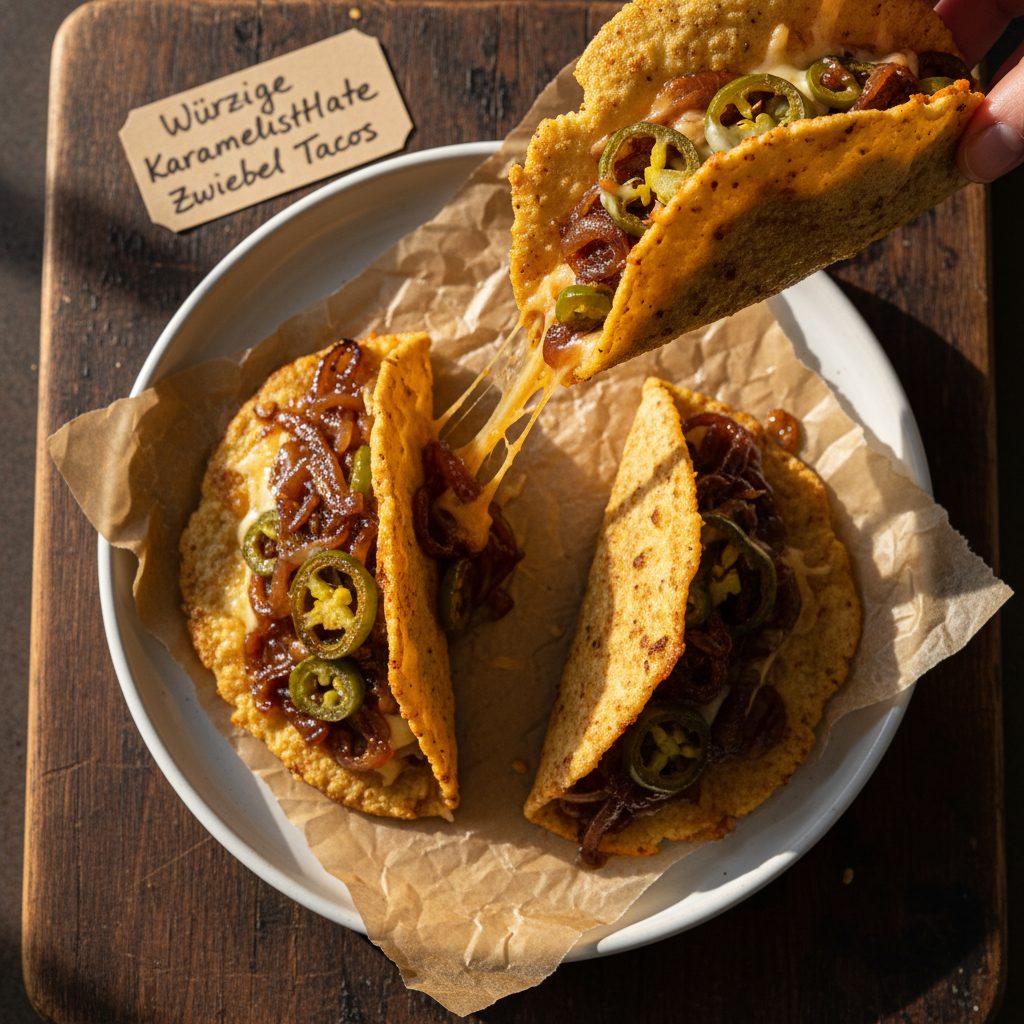 Würzige Karamellisierte Zwiebel Tacos