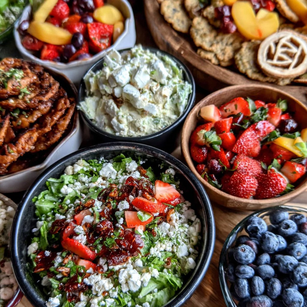 Bunte und gesunde Mittagessen