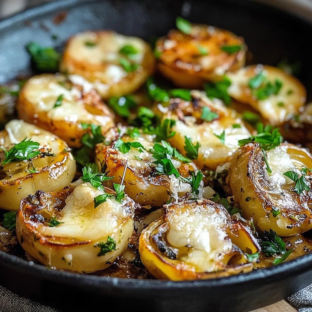 Rosenkohl mit geröstetem Knoblauch und Parmesan