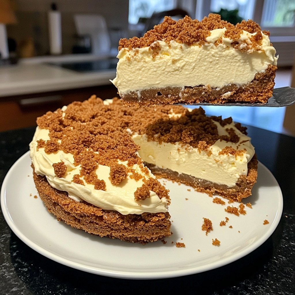 Cremiger Käsekuchen mit Spekulatiusboden