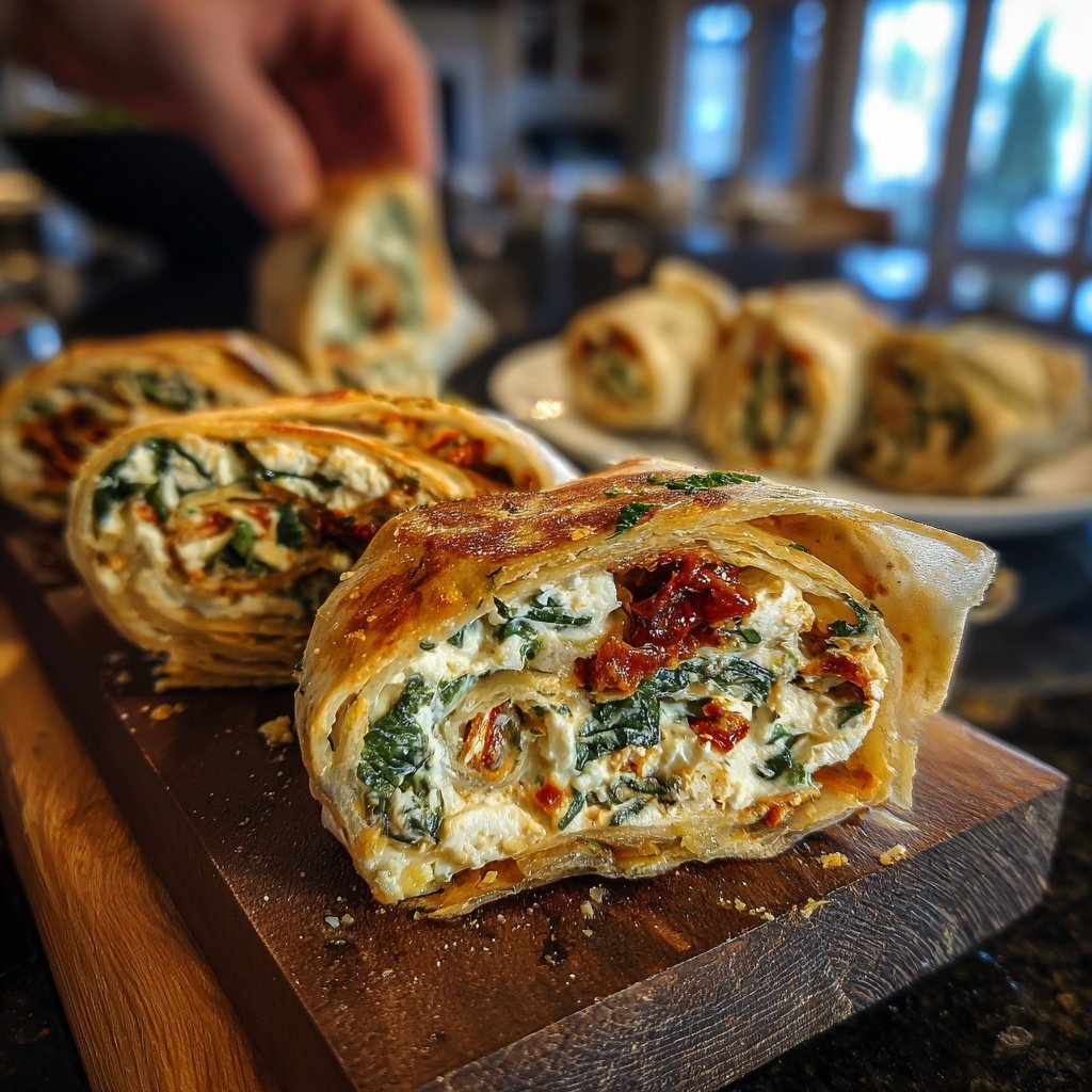 Herzhafte Feta und Spinat Wraps