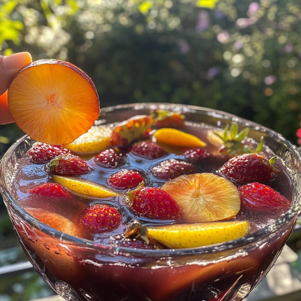 Klassische Silvester Bowle mit Früchten