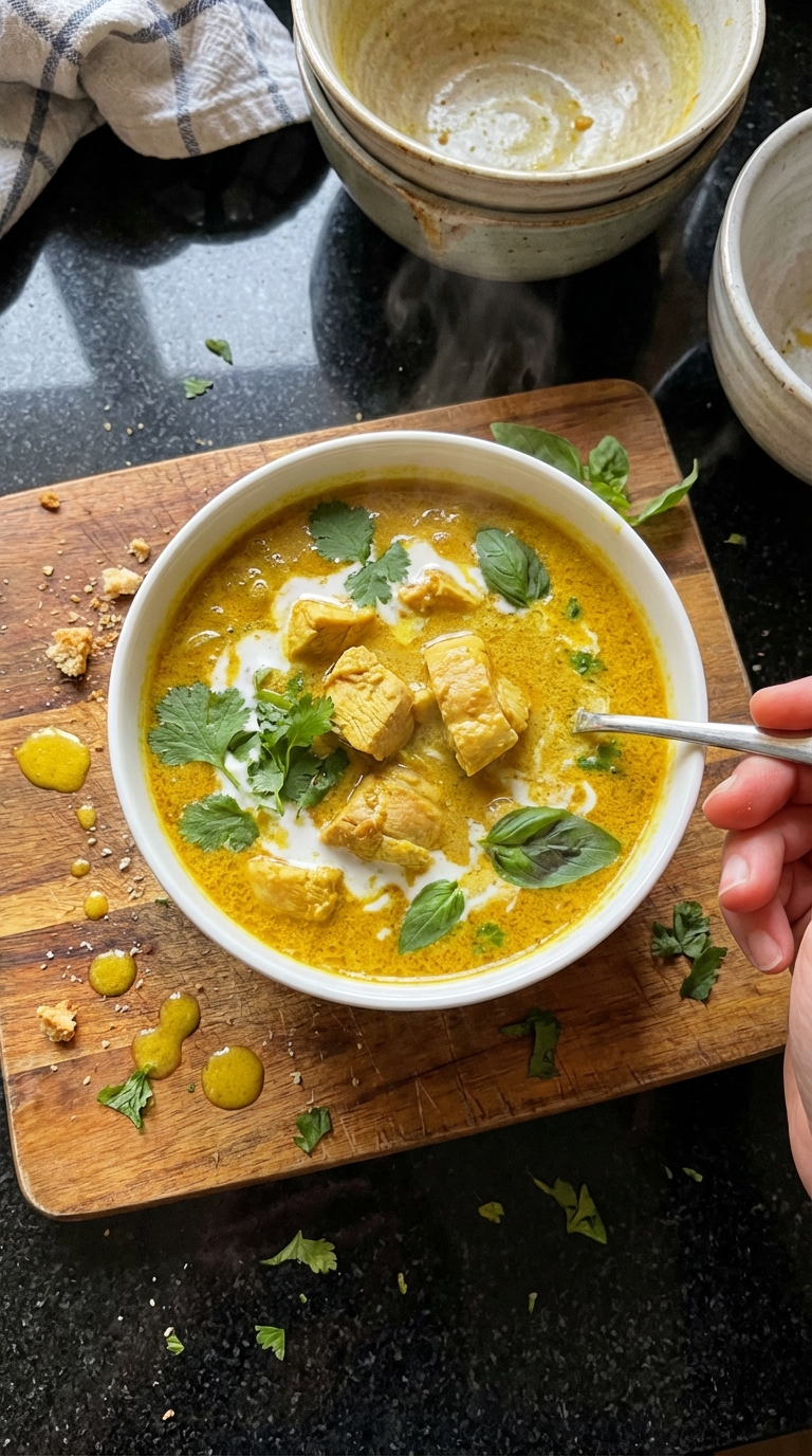 Curry Hähnchen Kokos Suppe