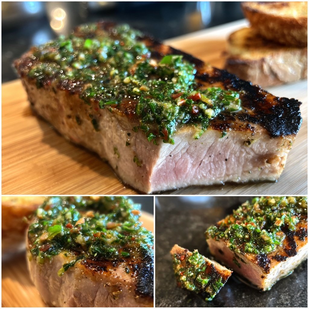 Gegrillter Thunfisch mit Turf Beilagen