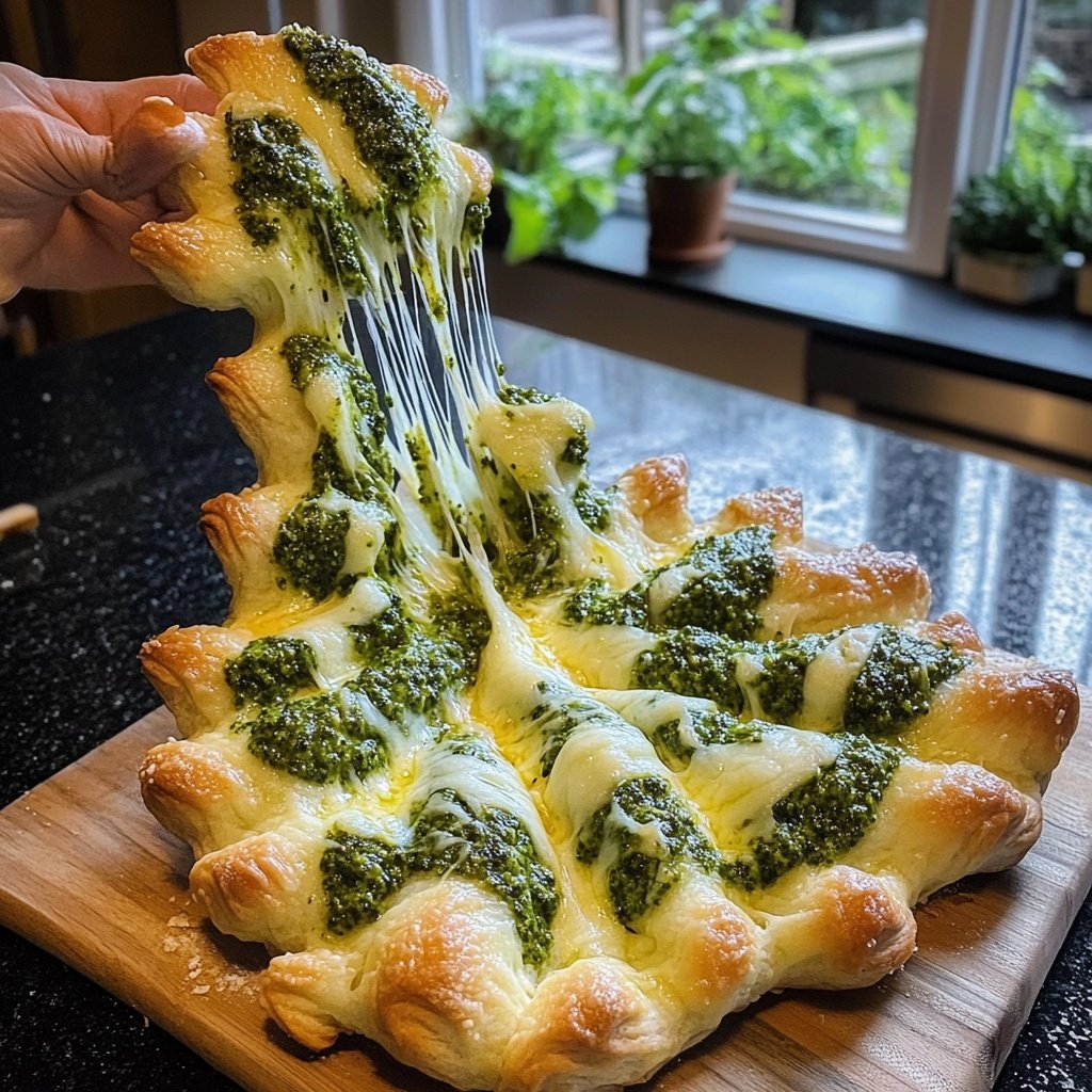 Blätterteig-Tannenbäume mit Pesto und Käse