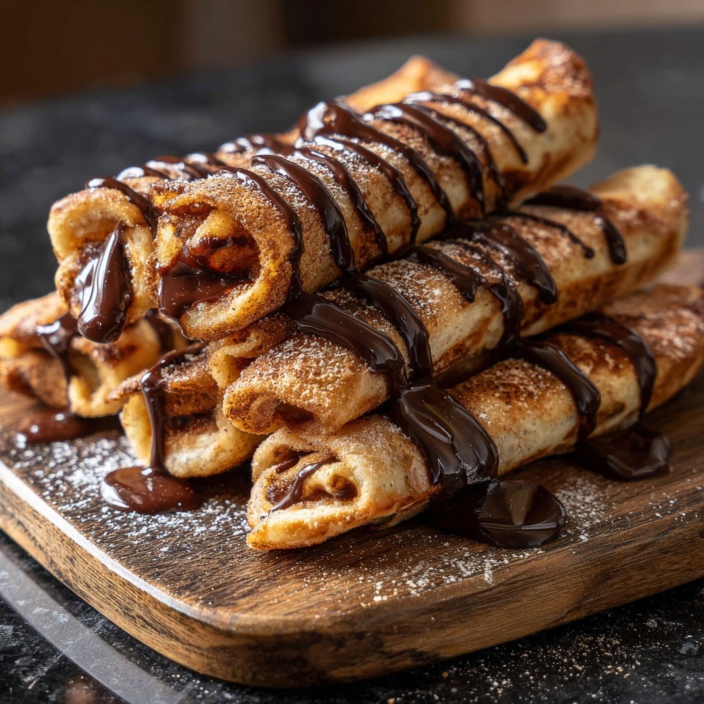 Zimt Rollen Schokoladen Fondue