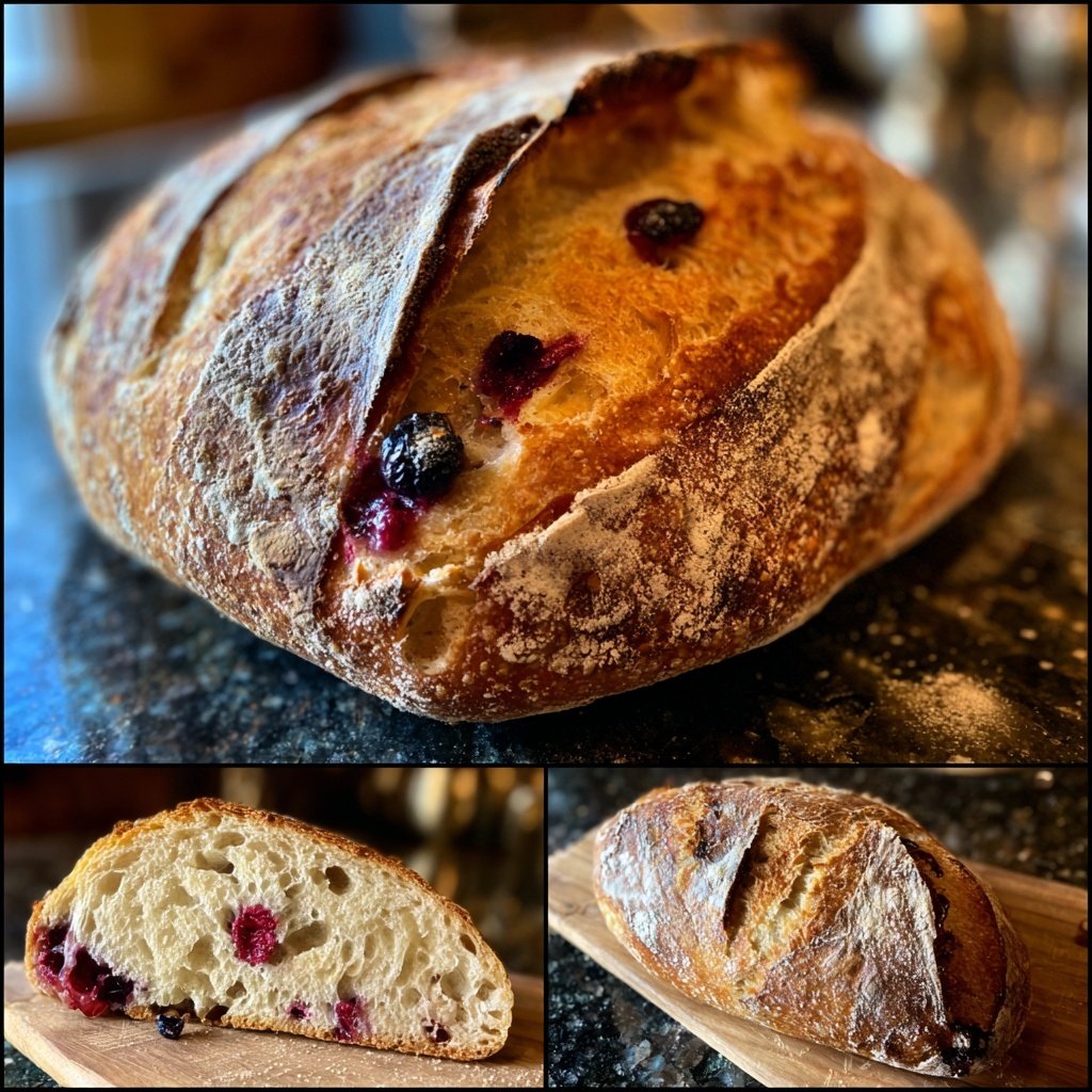 Sommer Beeren Blaubeeren Zitrone Sauerteig Brot