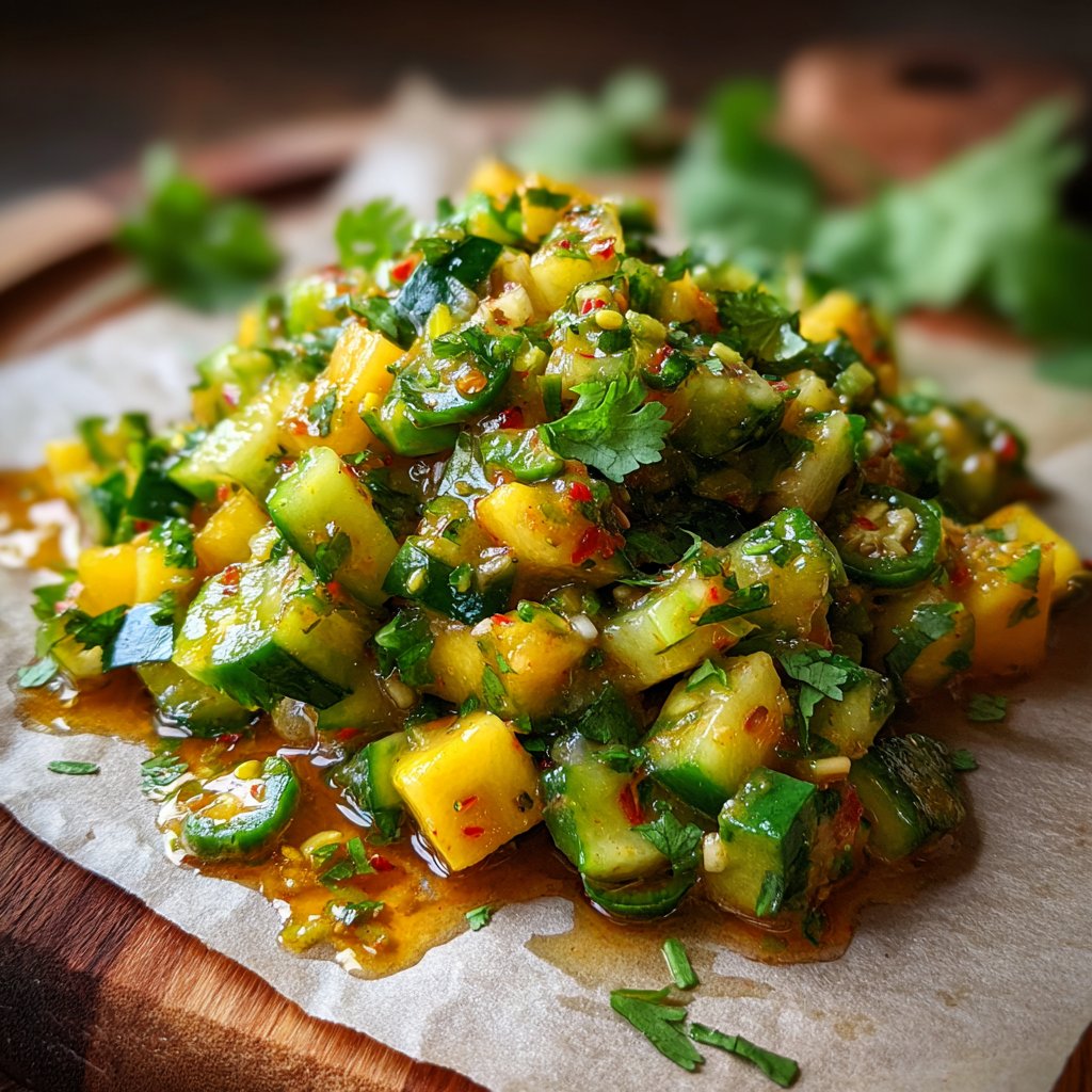 Gurken und Mango Salsa Verde
