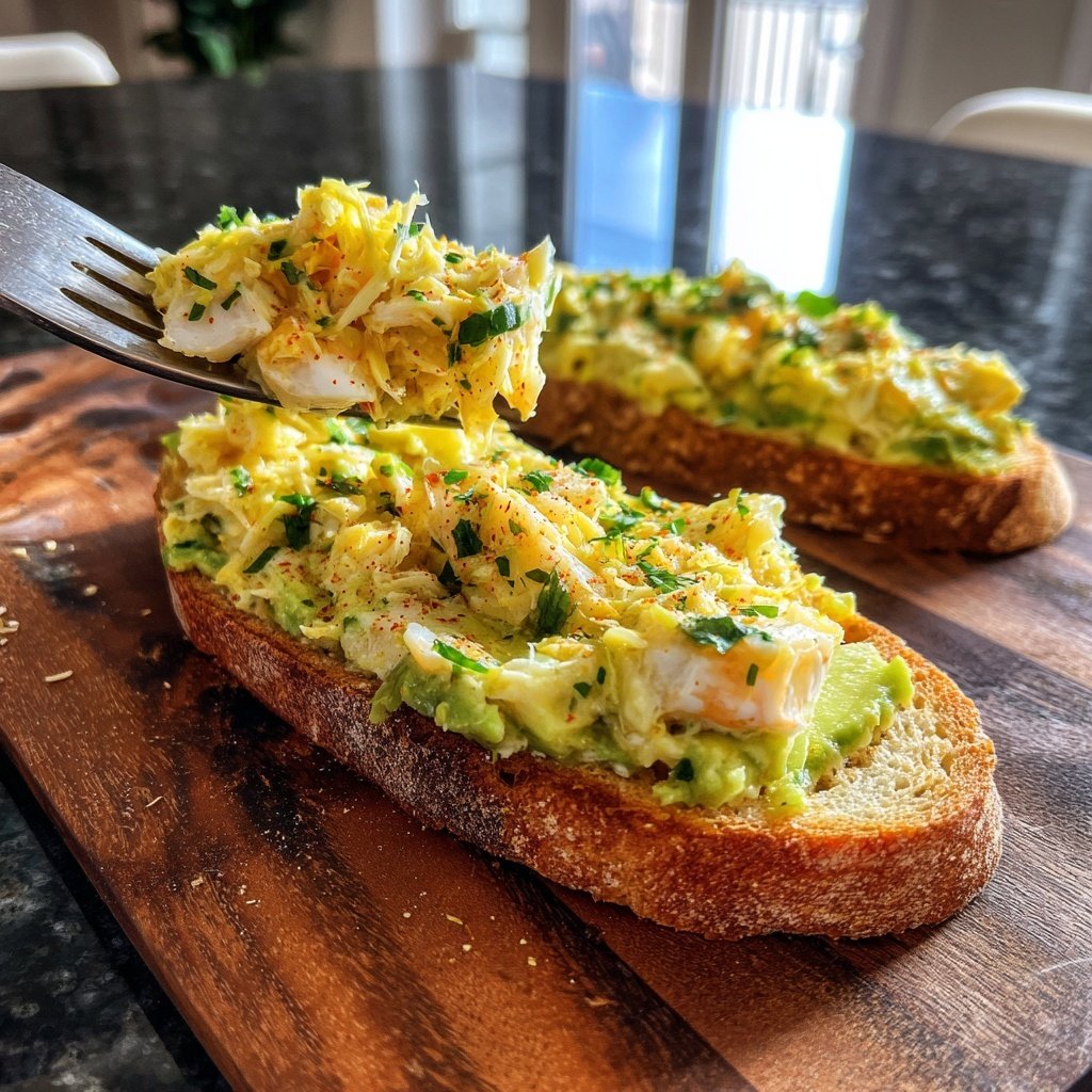 Scharfer Krabben-Avocado-Toast