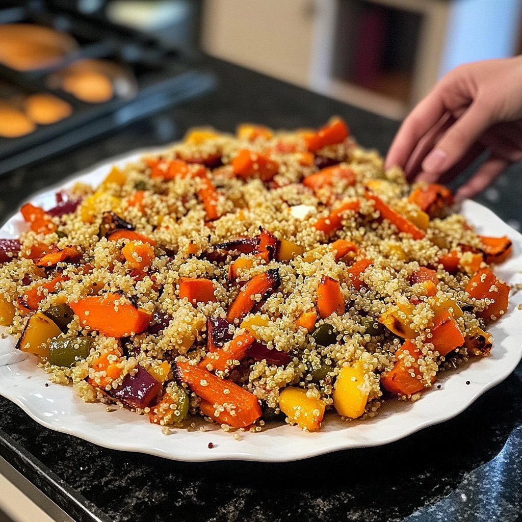 Winterlicher Gesund-&-Leicht-Quinoasalat mit Ofengemüse
