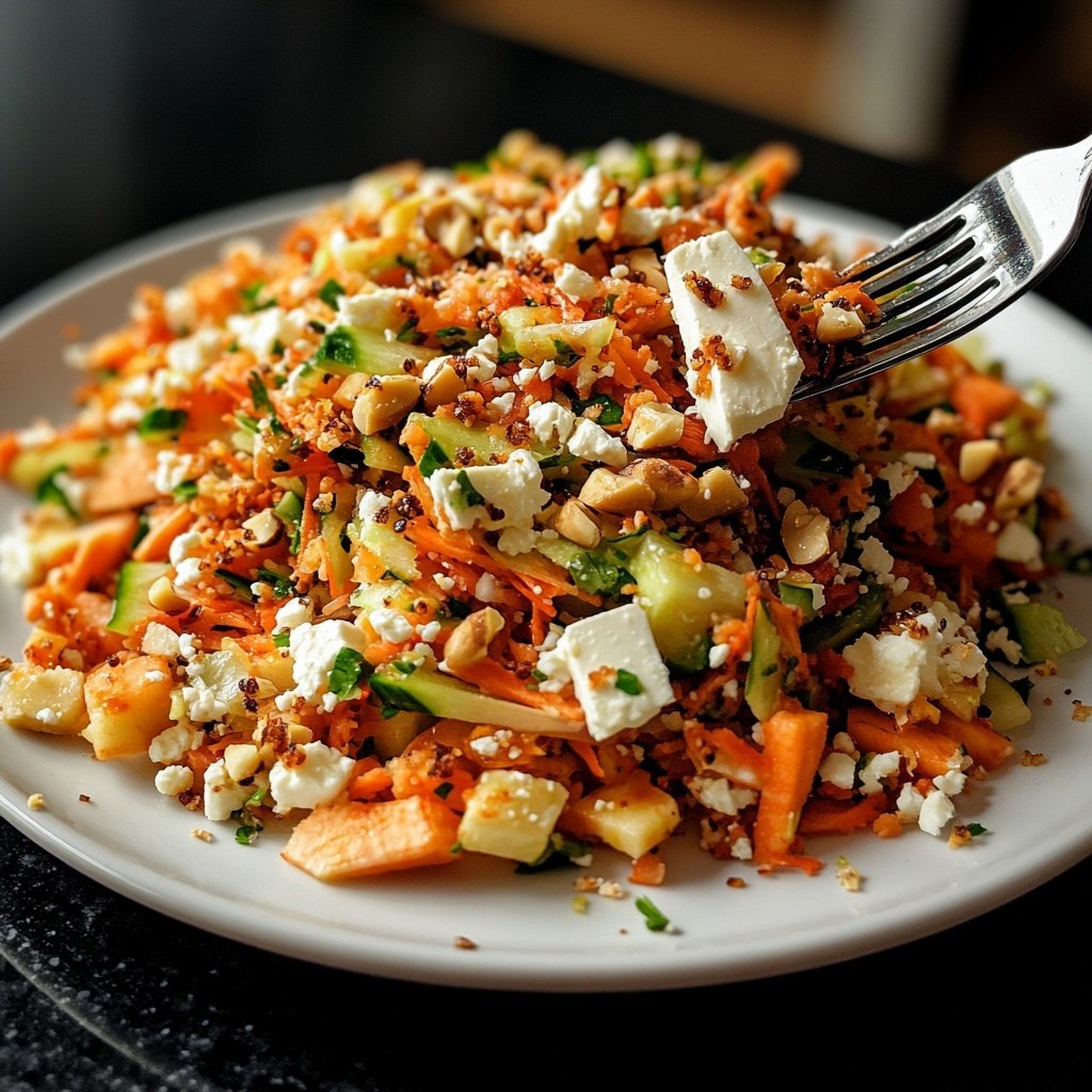 Rotkohl Salat mit Feta und Walnüssen
