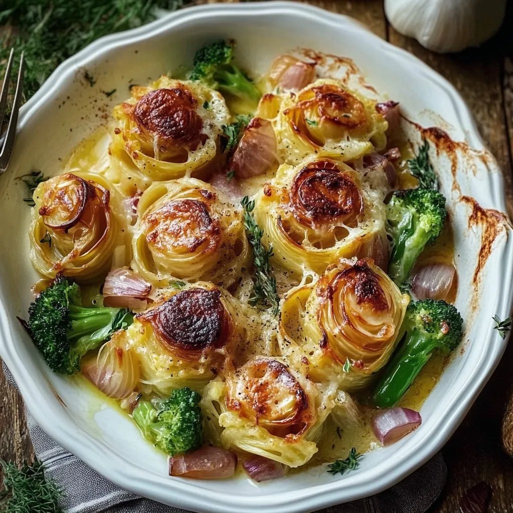 Spätzleauflauf mit Rosenkohl und Kasseler