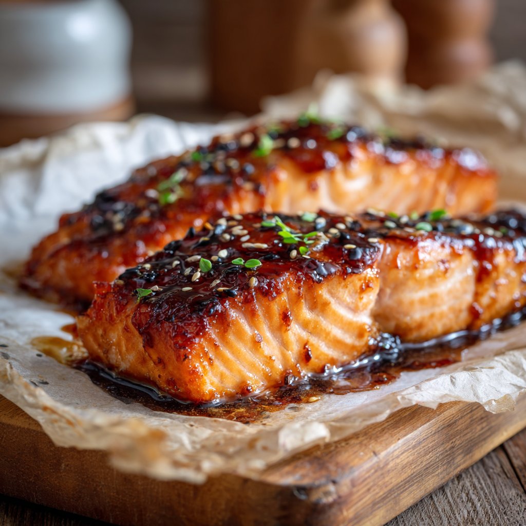 Lachsfilets mit Ahornsirup-Glasur