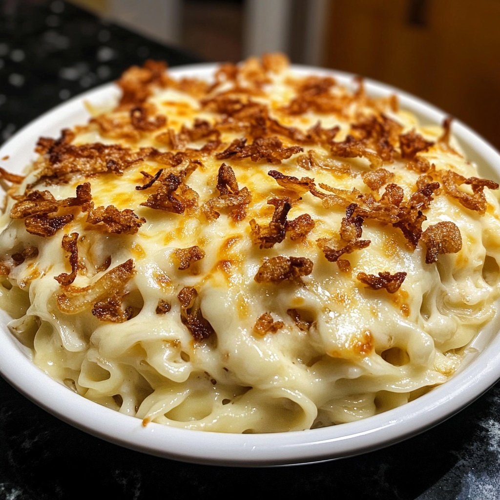 Käse Spätzle mit Röstzwiebeln
