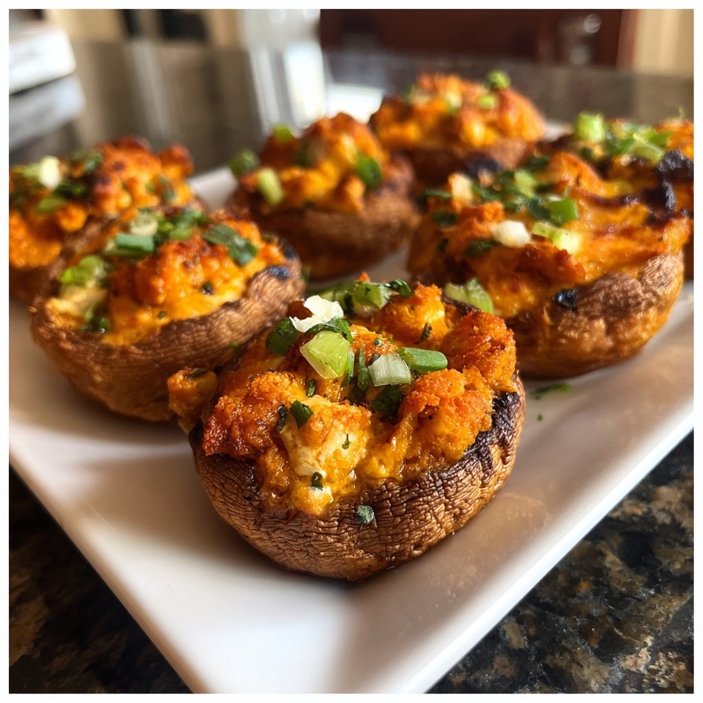 Buffalo gefüllte Pilze