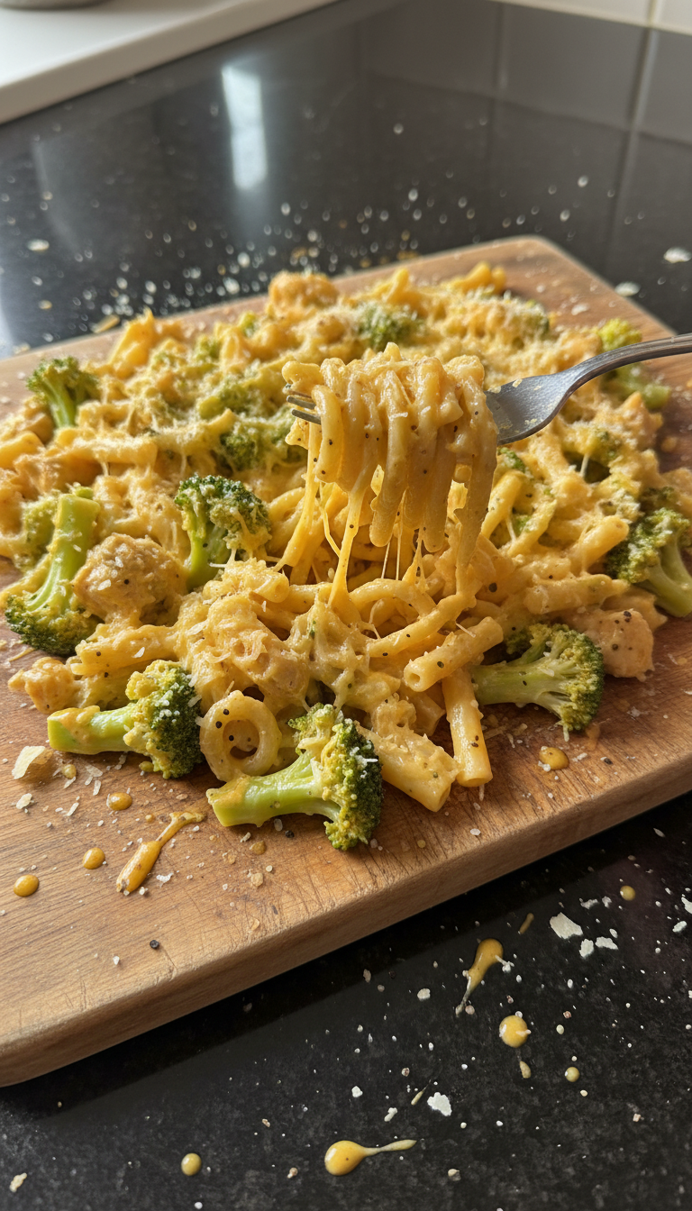 Schnelle Brokkoli Hühnchen Pasta