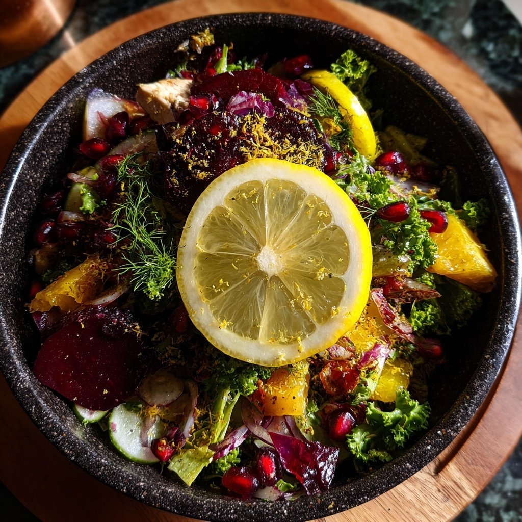 Winter Spa Salat Zitrone Huhn