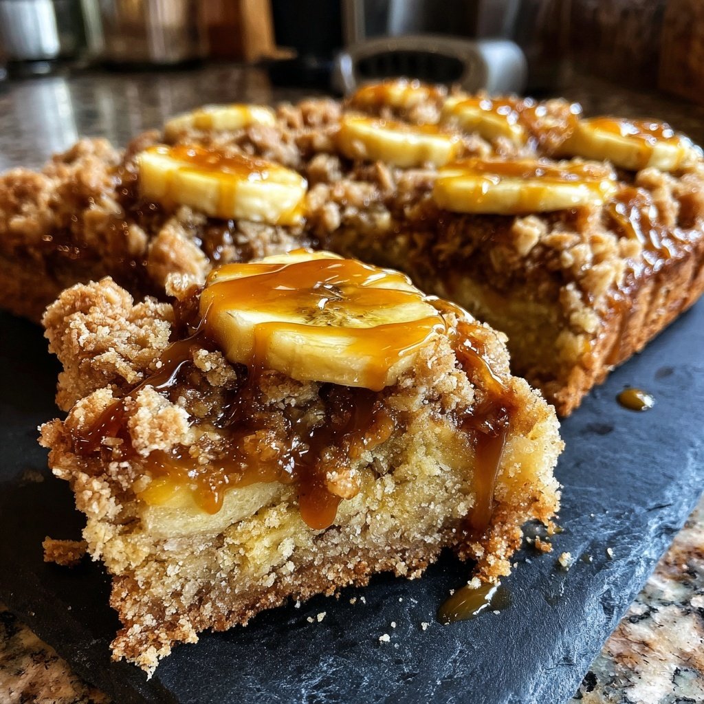 Bananen Karamell Streuselriegel