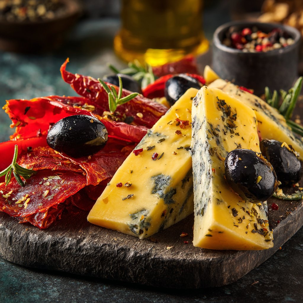 Antipasti Platte mit Peperoni Käse