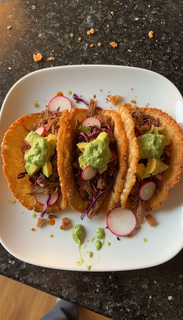 Rind Tacos mit Koriander Aioli